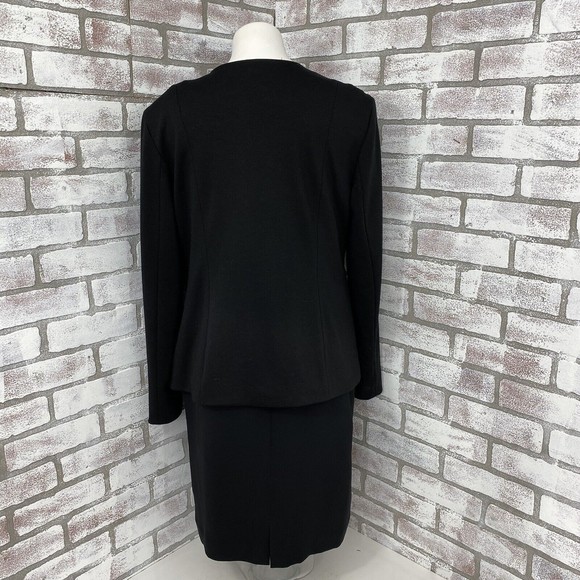 Evan Picone Womens Dress Blazer Combo Size 12 Rhinestone Chiffon Black Lot of 2 - Picture 11 of 12